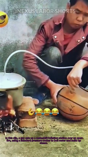 Guy Uses Pressure Cooker Steam to Inflate a Basketball 🎈 #LifeHacks