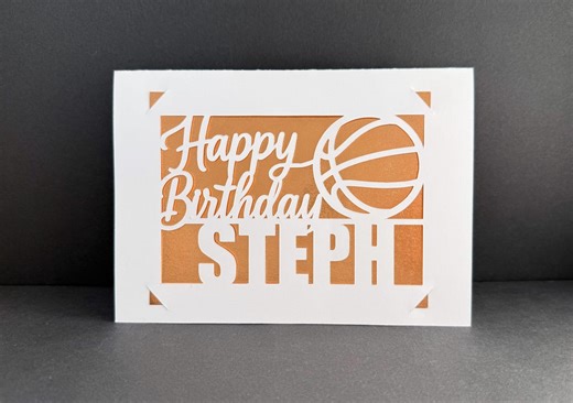 Personalized Basketball Birthday Card | Metallic Background, Custom Name - Etsy
