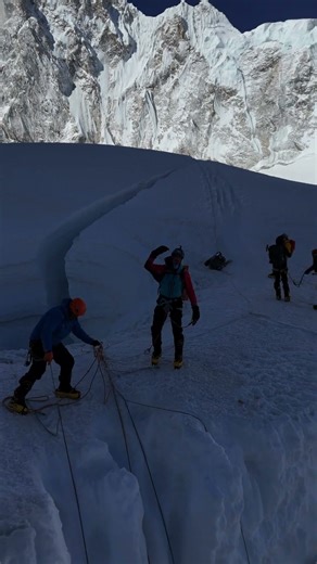 Everest’s Ice Wall from Above — Climbers vs the Mountain ❄️🔥 #everest #khumbuicefall