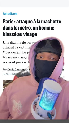 Attaque au couteau dans le métro à Paris le 27/04
