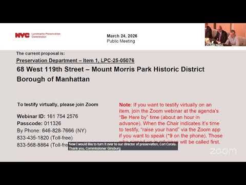 NYC LPC Public Hearing/Meeting 03/24/26 Part 1