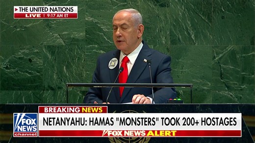 NOW: Israeli PM Netanyahu says intelligence forces wired his UN speech straight into Gaza — broadcasting over loudspeakers and onto Gazans’ phones — as he delivers a warning to Hamas and a message to hostages: "Our brave heroes, this is Prime Minister Netanyahu speaking to you live from the United Nations. We have not forgotten you, not even for a second." "We will not rest until we bring all of you home." "Free the hostages now! If you do, you will live. If you don't, Israel will hunt you down.