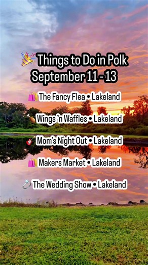 Lakeland is carrying the weekend! 👀🔥 Here are five things to do around Polk County this weekend: 🛍️ The Fancy Flea 📍 RP Funding Center 📅 Friday–Saturday | 9 AM–4 PM 🎟️ $8 admission | Free parking 🍗 Wings ’n Waffles 📍 Florida Air Museum 📅 Saturday | 9–10 AM 🎟️ $10 | Museum members free 🎸 Mom’s Night Out 📍 Union Hall 📅 Saturday | 8–11 PM 🛍️ Makers Market 📍 Lakeside Village 📅 Sunday | 12–5 PM 💍 The Wedding Show 📍 Bonnet Springs Park 📅 Sunday | 12–4 PM 🎟️ $15 in advance | $20 at 