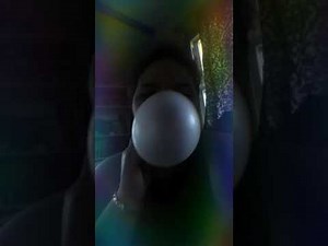 Blowing bubbles and chewing gum