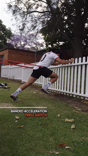 ETHOS ATHLETE on Instagram: "A Banded Acceleration Triple Switch is a nice progression following our Acceleration series: 1️⃣ Single Switch 2️⃣ Double Switch 3️⃣ Triple Switch 🟠 NOTE: You could/would insert banded variations along that continuum. Overall, these drills are great for teaching Acceleration positions: looking for things such as: 1️⃣ Ankle stiffness 2️⃣ Trunk stiffness and control, 3️⃣ and hip extension. 🟠 The band resistance is a nice way to provide an external feedback cue. #athl