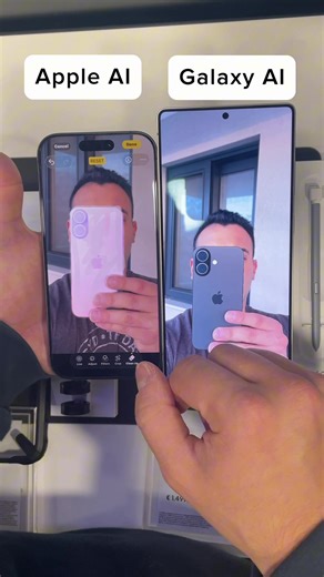 Apple AI vs Galaxy AI on face reveal 😳. Wait for the S25 Ultra 😨 #iphone #appleintelligence #galaxyai #fyp #s25ultra