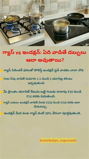 Induction Stove vs Gas Cylinder Cost Comparison in Telugu