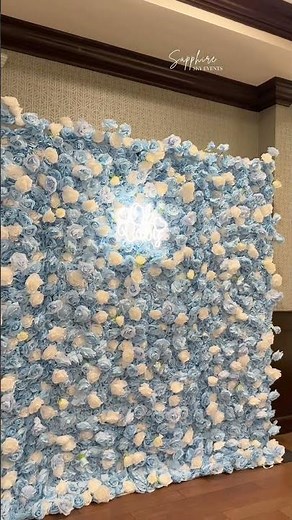 Ocean Blue Flower Wall Rental in Atlanta | Unique Wedding & Event Backdrop | Sapphire Sky Events