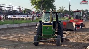 John Deere 4840 rollin' coal in Pawnee City, Nebraska this past summer! #johndeere | Farm Stock Tractor Pullers