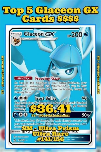 Top 5 Rarest Glaceon GX Pokémon Cards! ❄️💎 (Most Valuable Glaceon GX Cards) #pokemon #top5 #tcg