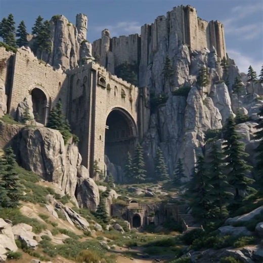 Massive Cliffside Fortress 🏰 | Realistic Cinematic Architecture 8K