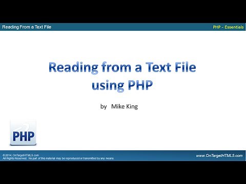 31100 - Using PHP to Read from a Text File
