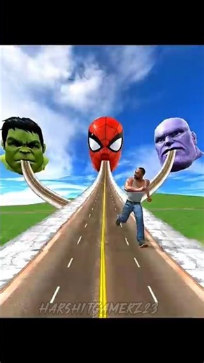 Franklin Vs Avengers Longest Road Heads In Indian Bike Driving 3D