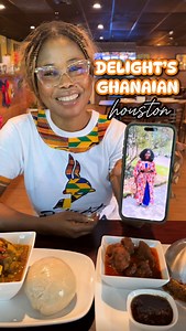 🇬🇭 Amazing Ghanaian food in Houston! 🇬🇭 @delight_foodtx is owned by Rhoda, who came to Houston from Ghana two years ago. She took over Delight’s Ghanaian after the heartbreaking loss of her sister, Delight, who the restaurant is named for. Now Rhoda is continuing her sister’s legacy by serving traditional Ghanaian food. These dishes are so flavorful (halal too), and I love their fufu with the goat light soup. ☺️ Have you had Ghanaian food yet? This is a great place to visit & support. 🇬🇭 �