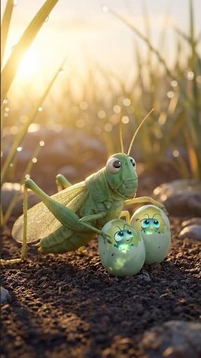 A Mother Grasshopper's Journey — Laying Eggs to Hatching | 8K Cinematic Wildlife Animation