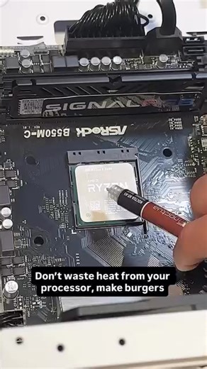 Cooking burgers on the free heat from the CPU #skyland #pcgamer #cpu #amd #pcbuild #fun#funnyreels | Skyland Computer BD