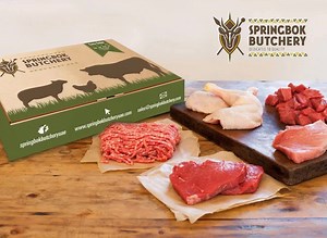 *** SPRINGBOK MIXED PACK *** The Springbok Mixed Pack hits all the right notes and will cover all your protein needs. All of our top selling meats in one beautiful pack, all gluten free, prepared fresh each morning with FREE DELIVERY direct to your door. Mixed Meat Pack includes: 1 kg x Sirloin Steaks 1 kg x Rump Steaks 1 kg x Gourmet Beef Burgers 1 kg x Beef Mince 1 kg x Chicken Breasts 1 kg x Whole Chicken Price: 375 AED FREE DELIVERY to Abu Dhabi & Dubai Daily. You can order through our brand