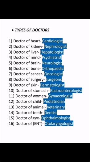 The world needs all kinds of doctors #psychology #motivation #hardwork #typesofdoctors #facts