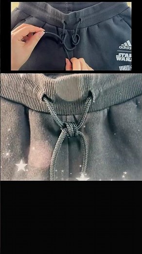 必見‼スウェットパンツのスライド出来る紐結び✨How to tie a hoodie/sweatshirt#紐#ズボン#編#紐#チュートリアル#繋#作り方#結び方#結#묶는방법#パーカー#shorts
