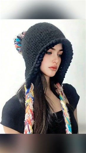 A Set Of Women's Winter Woolen Hats, Handmade Tassel Knitted Hats, Winter And Autumn Warm And Ear...
