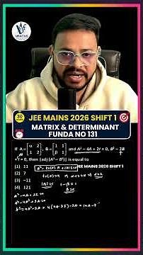 Most Expected Matrix Question | JEE Mains 2026 Shift 1 | Full Solution | Maths With Vishal#shorts