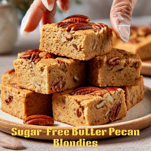 Sugar-Free Butter Pecan Blondies 🧈🥜 Soft, buttery blondies loaded with toasted pecans and warm vanilla. INGREDIENTS Blondie Base 2 cups almond flour 2 tbsp coconut flour 1/3 cup Monk Fruit–Erythritol Blend (Lakanto/Swerve) 1/2 tsp baking powder 1/4 tsp fine salt 2 large eggs (room temperature) 1/2 cup melted butter 1/3 cup unsweetened almond milk (room temperature) 2 tsp vanilla extract Pecan Fold-In 3/4 cup toasted chopped pecans 1/4 cup Pure Erythritol (granulated) STEPS A. PREPARATION Prehe