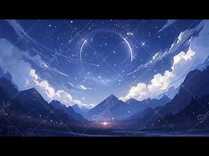 動く背景素材 サンプル6 アニメ風 神秘的な夜空