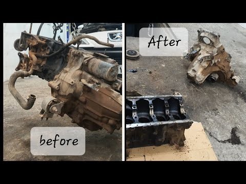 Disassembling the car engine