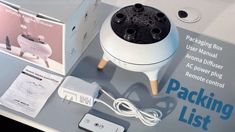 Premium 6-in-1 Dancing Jellyfish Ultrasonic Diffuser & Humidifier | 7-Color Light, Remote, Various Mist Settings, Timer, Sound-Activated Mode | 250ml for Bedroom, Office, Yoga (White)