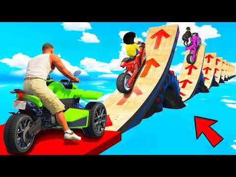 SHINCHAN AND FRANKLIN TRIED THE IMPOSSIBLE MULTI RAMP BRIDGE PARKOUR CHALLENGE GTA 5