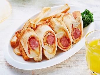 ウィンナーとチーズのロールサンド のレシピ｜ヤマザキッチン｜山崎製パン