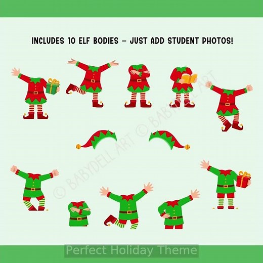 Elf Bulletin Board Kit: Christmas Classroom Decor!