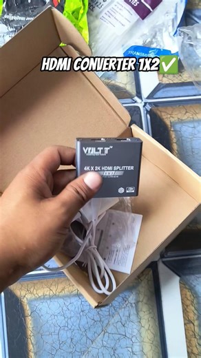 Hdmi converter 2in1 splitter🪛dono monitor aksath chalaye😱 #electronic #hdmisplitter #monitor #cctv