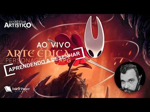 APRENDENDO A DESENHAR com a HORNET de Silksong - "'th'inking' in paper" ARTE ÉPICA: