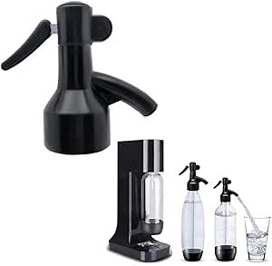 fizz saver soda bottle dispenser siphon sifon compatible with Sodastream bottles and other soda maker brands replacement cap(black)