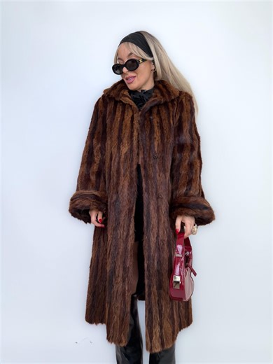 Vintage Natural Real Geniune Mink Rich Brown Fur Coat Warm Winter Statement Jacket M-L - Etsy