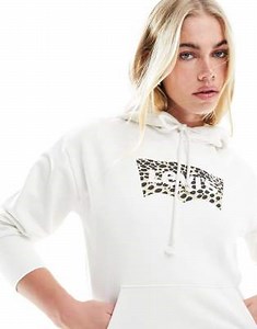 Levi's hoodie with leopard print batwing logo in cream | ASOS