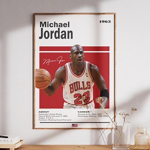 Michael Jordan Poster | NBA Basketball Wall Art Print | Chicago Bulls Legend Artwork | Sports Man Cave Decor | Gift for Basketball Fans - Etsy