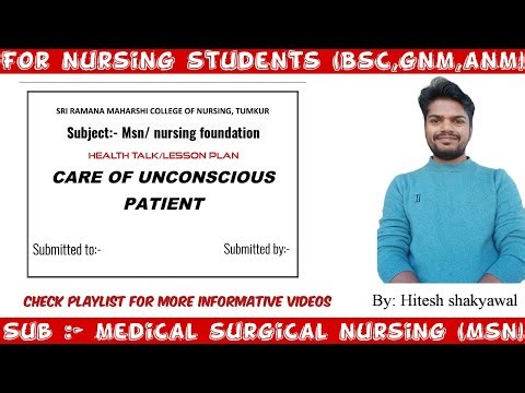 Health talk on care of unconscious patient / Health talk on care of unconscious patient/ #healthtalk