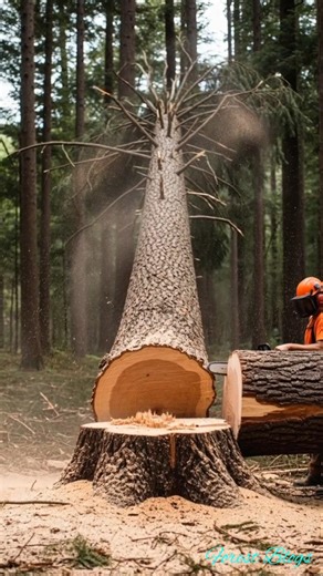 How Lumberiacks Cut Giant Trees. insane Tree Cutting Skill. #shorts