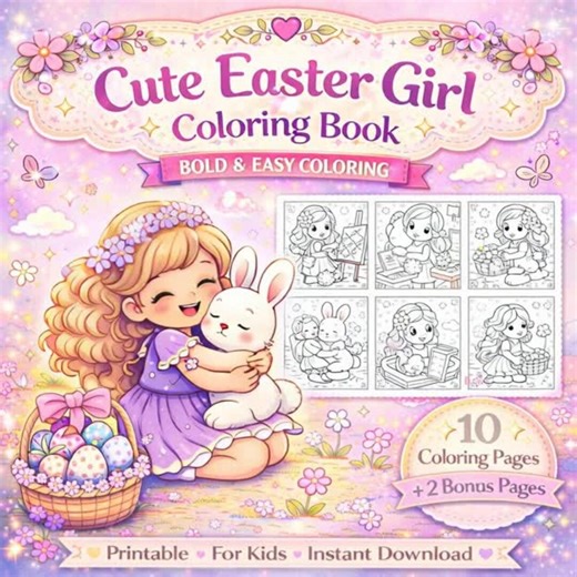 Easter Coloring Pages for Kids Printable | Cute Bunny Coloring Book | Easter Egg Coloring Pages | Spring Coloring Pages PDF - Etsy