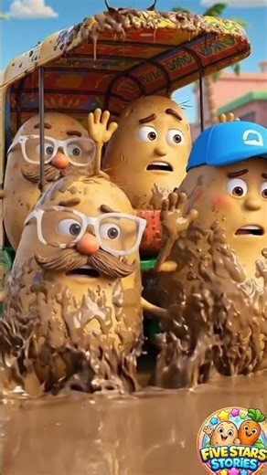 Unexpected Mud Bath😆😆 | Potato Adventure Gone Wrong#cartoontalk #cartoontalk #cartoon #shorts