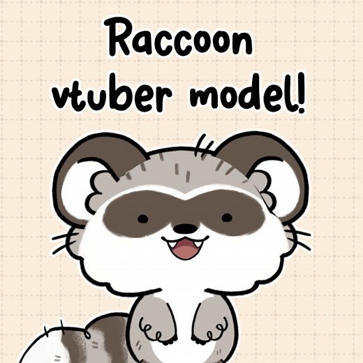 Raccoon Vtuber Model - Avatar, Full Body/fully Rigged Live2d Model - Etsy