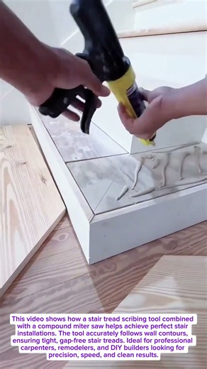 Perfect Stair Treads Installation Using Scribing Tool & Miter Saw | Carpentry Skills