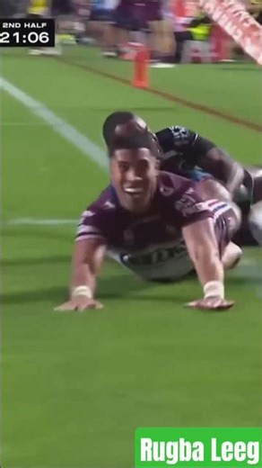 Tolu Koula takes FULL ADVANTAGE #shorts #manly #nrl #adlib #footy
