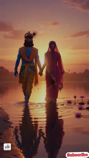 Radha Krishna Prem Leela 💫 | Most Beautiful Divine Love Story #shorts #shortsfeed #viral #bhakti