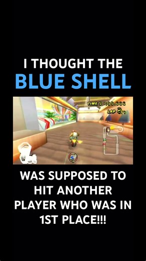 I THOUGHT THE BLUE SHELL WAS SUPPOSED TO HIT ANOTHER PLAYER WHO WAS IN 1ST PLACE!!!! #Shorts #MKWii