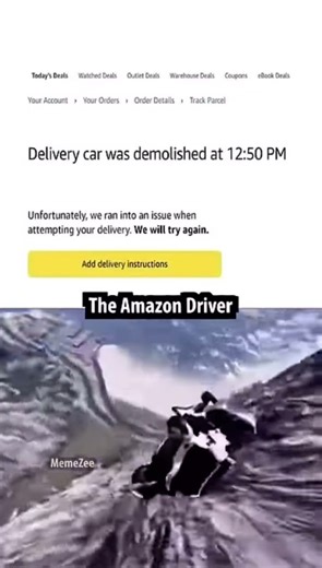 The Amazon Driver meme #memes #amazon #carcrash