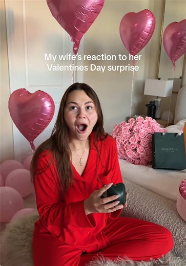 Wife's Hilarious Reaction to Pink Valentine's Day Surprise