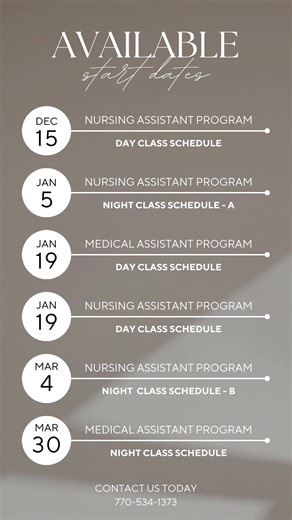 These start dates still have availability! Don't miss your chance to join! | North Georgia Nursing Academy